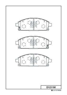 MK KASHIYAMA Комплект тормозных колодок, дисковый тормоз D1211M